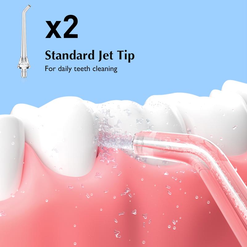 COSLUS 5-Pack Water Dental Flosser Replacement Tips: 2 Standard, Orthodontic, Periodontal, Tongue Scraper - Easy to Replace, Versatile Nozzles for Optimal Oral Hygiene