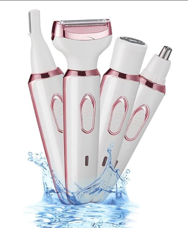 JC Beauty Multifunctional Women's Shaver 4 in 1  Women's painless epilator  Washable hair removal device Rechargeable Razor Trimmer For bikini area nose armpits eyebrows face Fall Deals For You