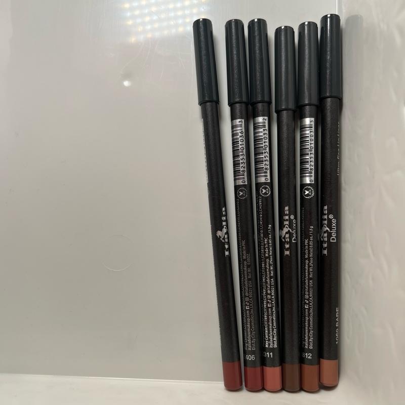 PACK of 6pc Italia Deluxe Ultra Fine Lip Liners - MINI NEUTRALS 1.0