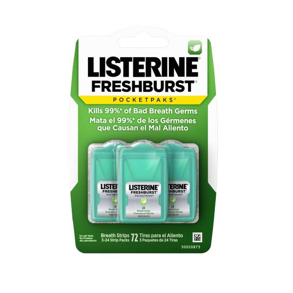 LISTERINE Freshburst Pocketpaks Breath Strips for Oral Care Spearmint