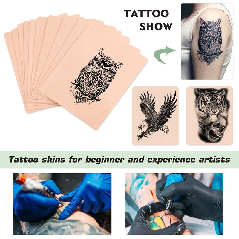 Tattoo Practice Skin with Transfer Paper - 20COUNT Tattoo Fake Skin and Stencil Paper Kit Includes 5COUNT Tattoo Practice Skin and 15COUNT Tattoo Transfer Paper for Beginners & Experienced Artists…