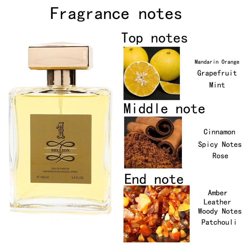 100ml Men's Cologne, Long Lasting Fragrance for Men, Warm Spicy Oriental Scented Perfume for Dating, Shopping, Party