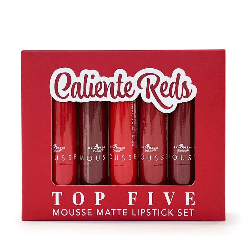 Italia Deluxe Top Five Mousse Matte Lipstick Set Hydrating Transparent