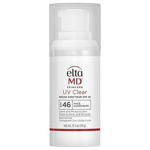 EltaMD UV Clear Face Sunscreen SPF 46, Oil Free Sunscreen with Zinc Oxide, Dermatologist Recommended Sunscreen, 1.7 ounces