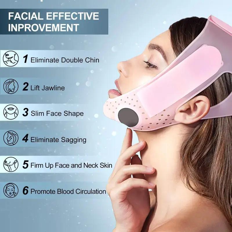 Double Chin Reducer V Line Face Lifting Tape Face Strap, Soft Silicone Chin Strap Face Shaper to Removing Double Chin for Women and Men