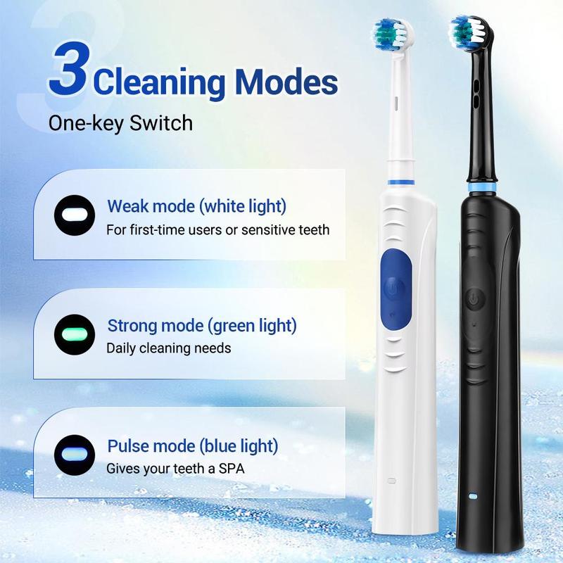 Electric Toothbrush Set, 1 Box Rechargeable Toothbrush & Replacement Brush Heads, Oral Care Toothbrushes for Adults, Intelligent Deep Cleaning Toothbrushes