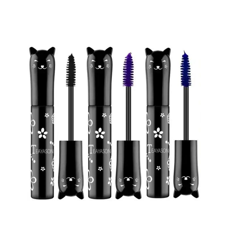 Cat Design Colored Liquid Mascara (3pcs 6pcs), Eye Lashes Lengthening & Styling Mascara Stick, Professional Eye Enhancement Makeup Product