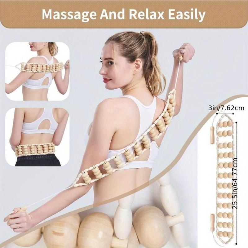 Wood Massage Tool Set, 5pcs set Wooden Body Sculpting Massaging Tools, Wood Roller Massager, Fascia Massager, Gua Sha Tools for Body and Muscle Relaxation