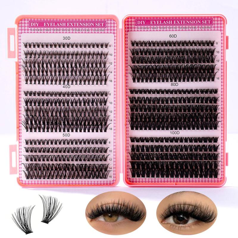 Individual False Eyelashes Set, Mixed Style Natural Look Eyelash Extensions, Self Grafting Curl Eyelashes, Eye Makeup Enhancement for Women & Girls, Eyelashes Extensions Products, Lashes Extension Kit