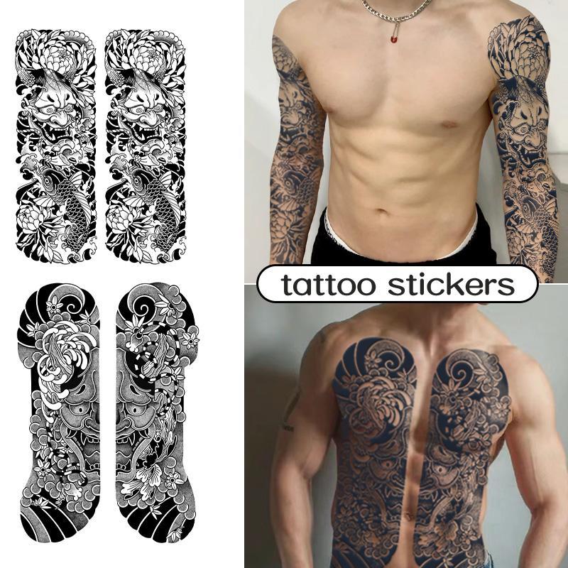 Creative Realistic Dragon Pattern Arm Tattoo Stickers, 5pcs Waterproof Temporary Tattoos, Body Art Decorations For Men & Women