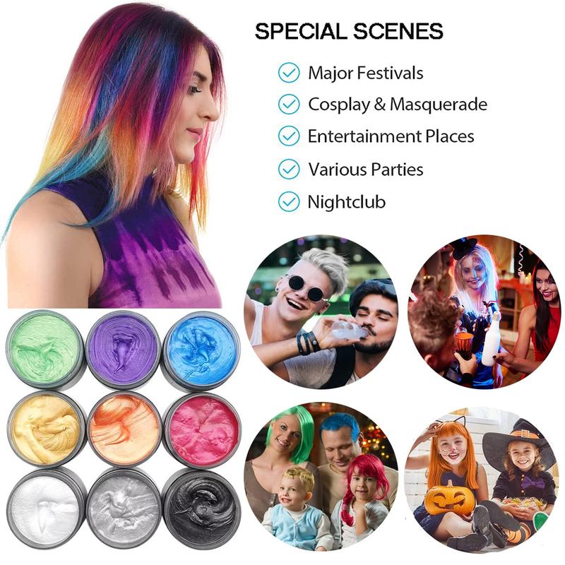 IKZEE  Hair Dye Temporary Coloring Hair Wax, Fashion Colorful Hair Color Wax, Easy To Color & Wash, Long Lasting, Natural Ingredients Safe for Party Daily Cosplay 120g