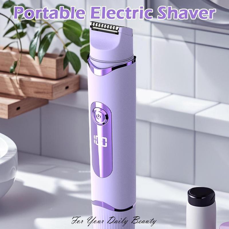 Double Head Design Electric Shaver, 1 Count Rechargeable Electric Hair Trimmer, Wet & Dry Use Personal Body Trimmer for Home & Outdoor Travel Use