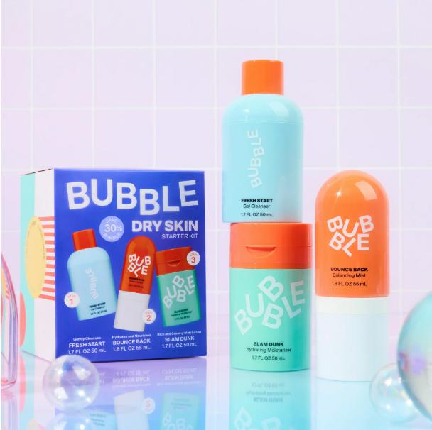 Bubble Skincare 3-Step Hydrating Routine Bundle for Normal to Dry Skin, Unisex, Set of 3 - Skin Repair - Comfort