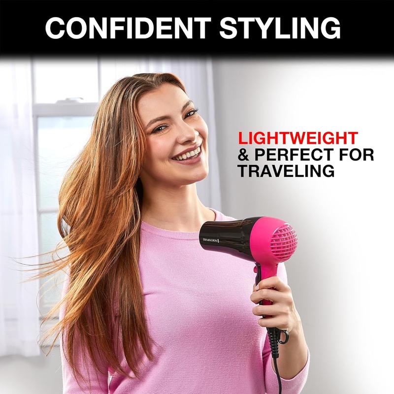 Compact Styler - Small Portable Hair Dryer - Ceramic Hair Dryer with 2 Heat Speed ​​Settings and Cool Button for Smooth Styles - Travel Size Lightweight Handheld Hair Dryer, 1875W