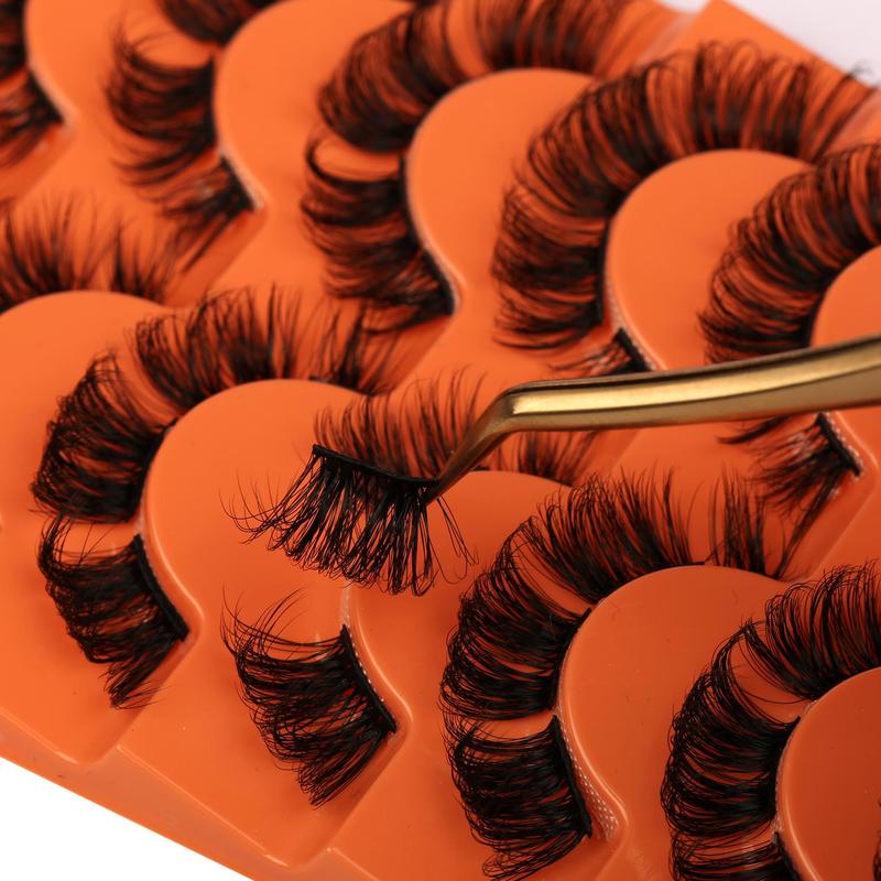 Natural Cluster Lashes Eyelash Extensions for Music Festival Makeup, 7 Pairs Summer D Curl Wig Lash Extension Kit, Russian Lash Artist Lashes, Eyelashes Extensions Makeup Product, Thick Lashes, Christmas Gift