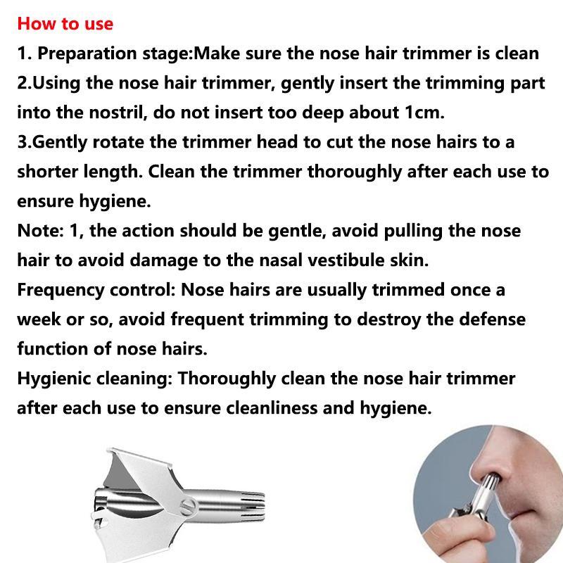 Summer Gifts, Waterproof Manual Nose Trimmer, Mini Portable Comfort Painless Nose Hair Cutter, Safety Nasal Hair Care Products for Men Daily Use, Basedbodyworks, Razors for Women