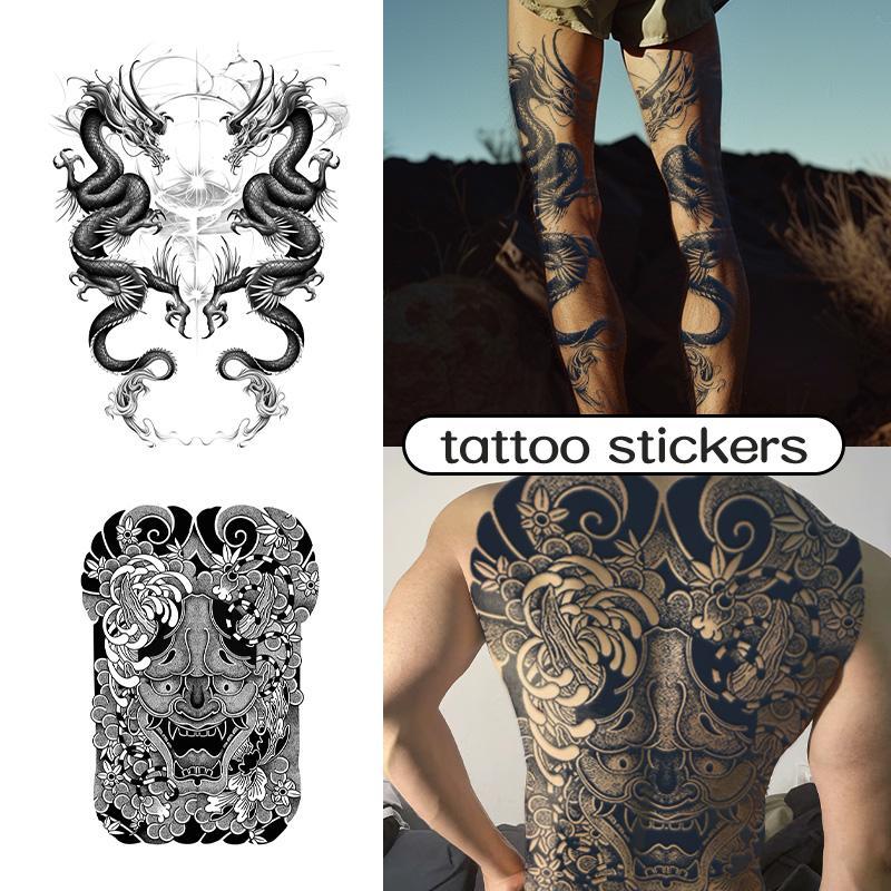 Creative Realistic Dragon Pattern Arm Tattoo Stickers, 5pcs Waterproof Temporary Tattoos, Body Art Decorations For Men & Women