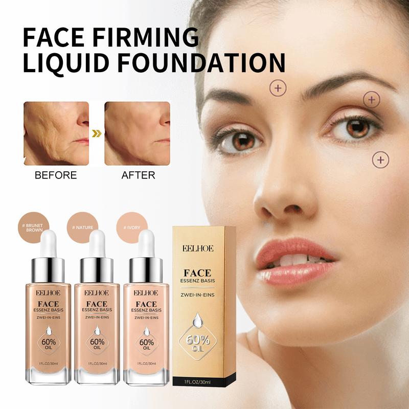 EELHOE Face Firming Liquid Foundation, Skin Concealer Long-Lasting Long-Lasting Makeup Full Moisturizing And Brightening Skin Tone Beauty Base Makeup