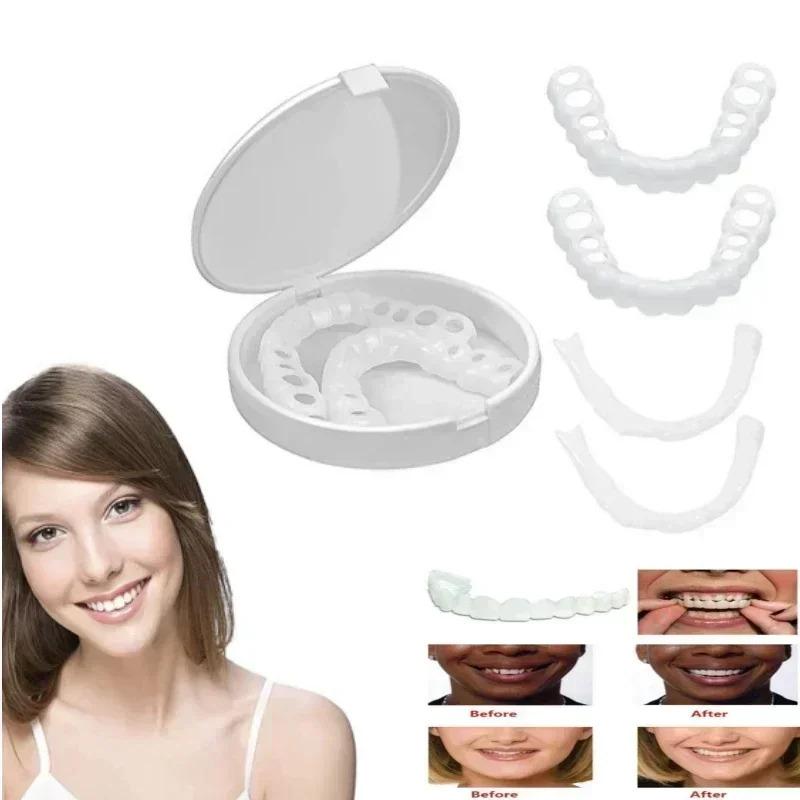 Heallor Dentures Full Set Natural Perfect Fit Teeth Snap On Silicone Denture Instant Smile Veneers Teeth Dentadura Bea