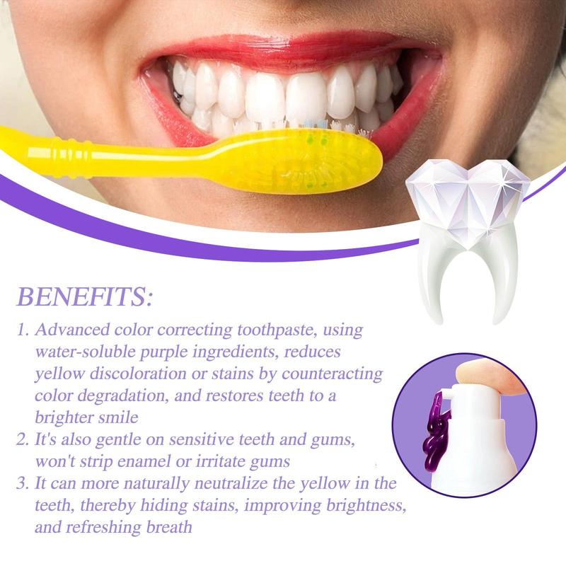 Purple Toothpaste, Toothpaste for Remove Yellow Stains, Toothpaste for Beautiful Confident Smile, Removing Tooth Stains and Dark Colours