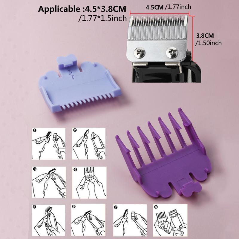 2pcs set Hair Clipper Limit Comb, 1.5mm & 4.5mm Hair Clipper Comb Set for Home Salon Use, Hair Styling Accessories