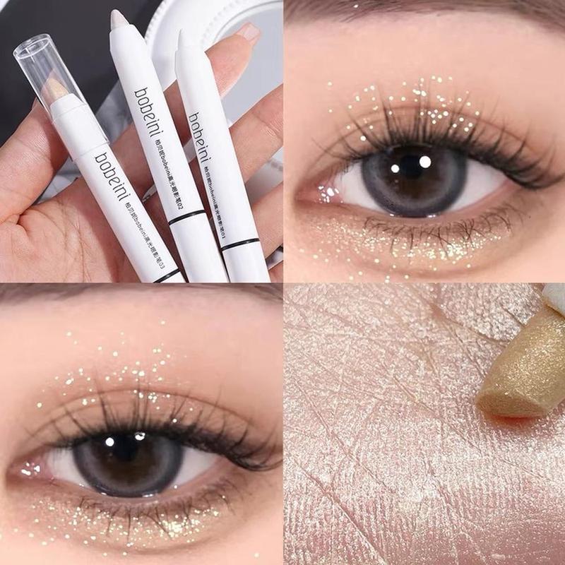 Long Lasting Glitter Eyeshadow Pen, Waterproof Shimmer Eye Shadow Pen, Brightening Highlighting Stick for Crystal Eye Makeup, Sparkling Eyeliner Pen