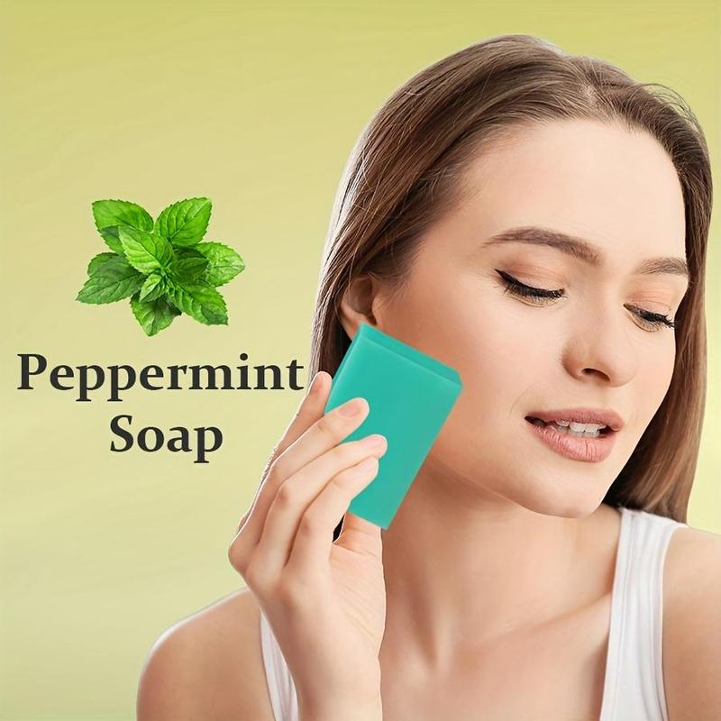 Peppermint Soap Bar, 2 Counts set Moisturizing Soap Bar for Face & Body, Deep Cleansing Soap Bar for Women & Men, Skin Pore Cleanser