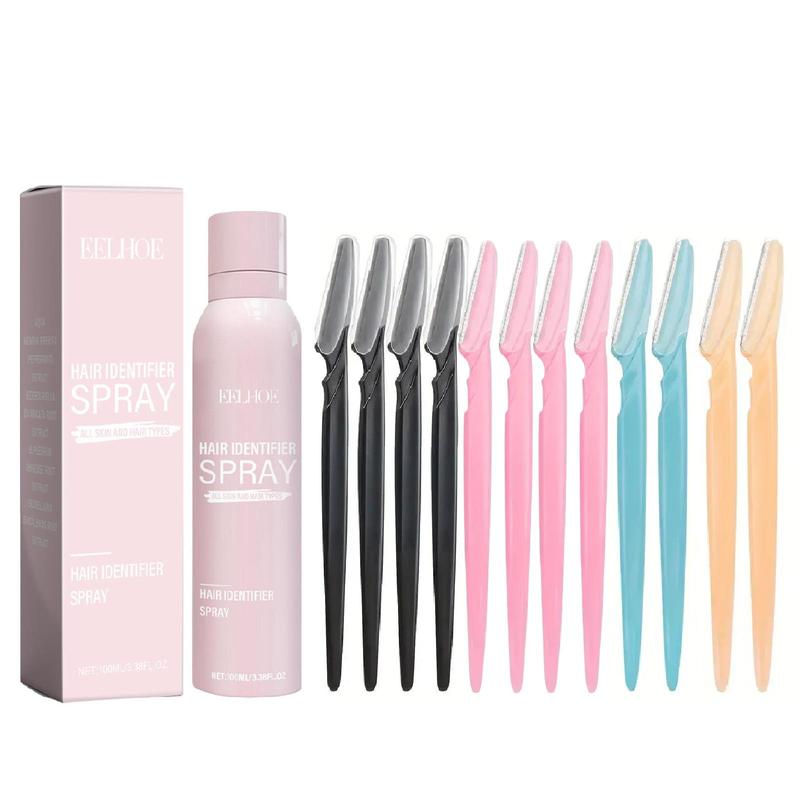 Hair Identifier Spray Kit, 13pcs set Hair Removal Spray & Razor, Facial Hair Removal Tool for Women, Suitable for All Skin and Hair Types