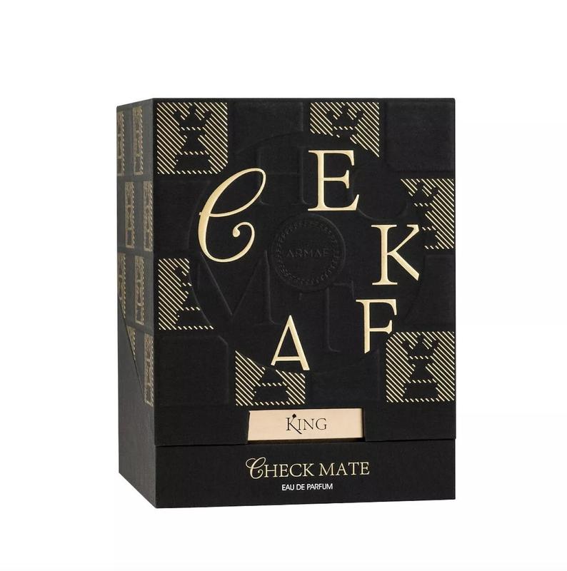 Armaf Checkmate King Eau de Parfum Spray for Men 3.4 Oz, Aromatic Citrus Vanilla Scent