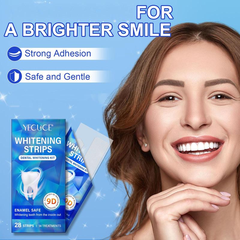 Teeth Brightening Strips for Christmas Gift, 1 Box Teeth Brightening Sticker, Oral Care Strips for Men & Women, Dental Care Products for Home & Travel