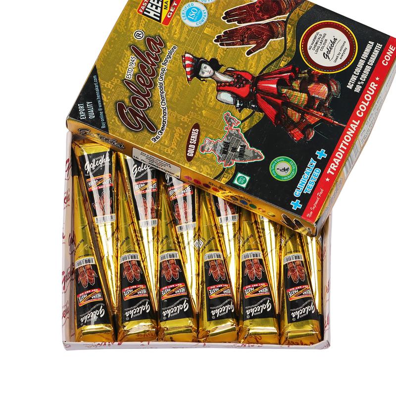 Henna Tattoo Paste, 12pcs box Long Lasting Natural Look Temporary Tattoo Body Art Paint, Body Makeup for Women & Girls