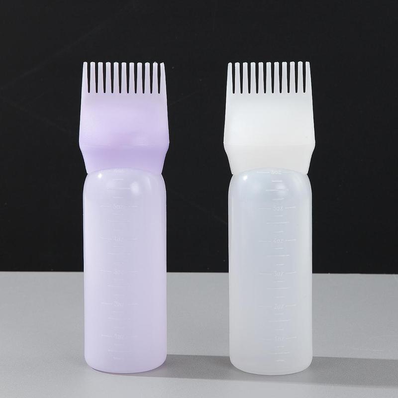 Summer Hair Dye Applicator Bottle, 2 Counts set Hair Coloring Tool with Graduated Scale, Root Comb Applicator Bottle, Dyeing Shampoo Hair Oil Bottle with Comb, Haircare Tools, Christmas Gift