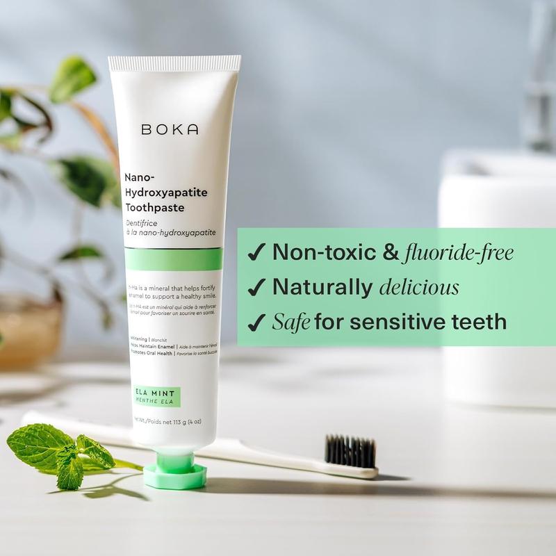 Boka Bundle of 3!!! Fluoride Free n-Ha Toothpaste Oral - Ela Mint, Orange cream, Watermelon Flavor - Safe to Swallow