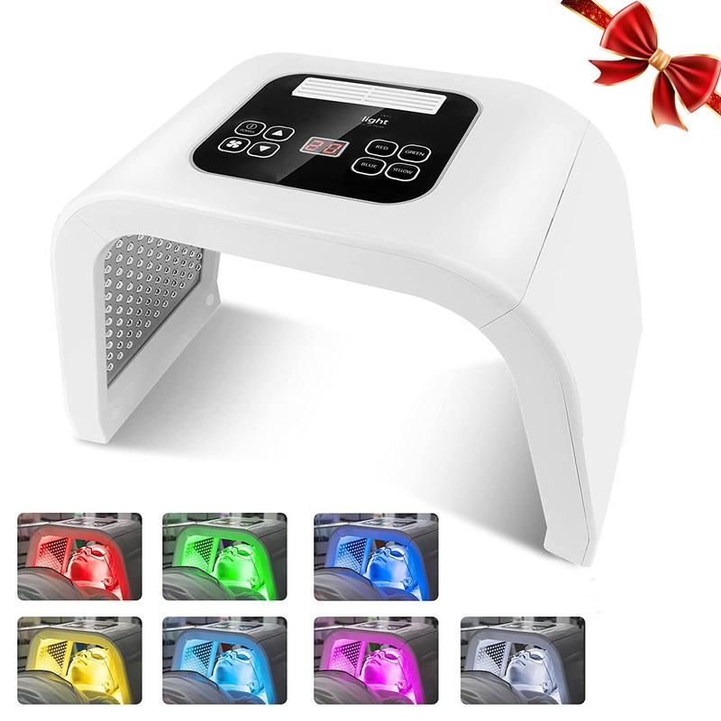 Foldable LED Facial Spa Machine, Professional 7 Colors LED Facial Mask, Multifunctional Beauty Instrument for Face Body Neck, Christmas Gift