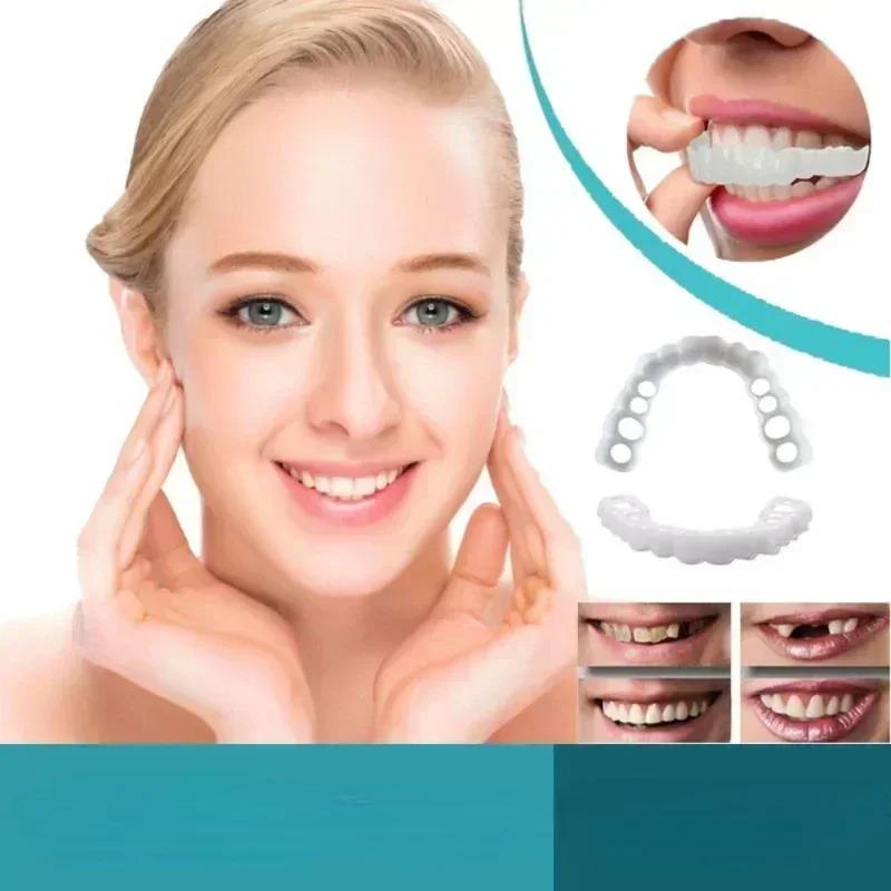 Heallor Dentures Full Set Natural Perfect Fit Teeth Snap On Silicone Denture Instant Smile Veneers Teeth Dentadura Bea