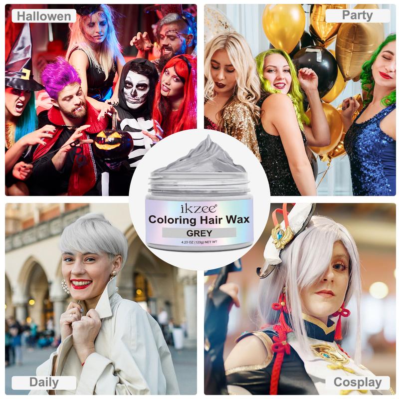 IKZEE  Hair Dye Temporary Coloring Hair Wax, Fashion Colorful Hair Color Wax, Easy To Color & Wash, Long Lasting, Natural Ingredients Safe for Party Daily Cosplay 120g