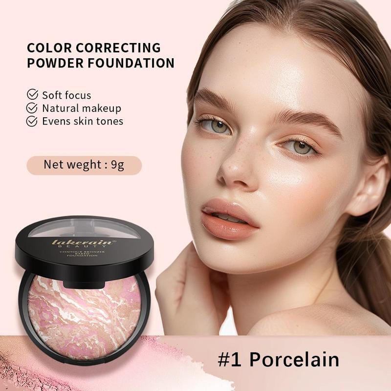 Baked Foundation Powder, Oil Control Makeup Foundation, Baked Contour Powder,  Makeup Product for Women & Girls, Back To School, Facial Makeup