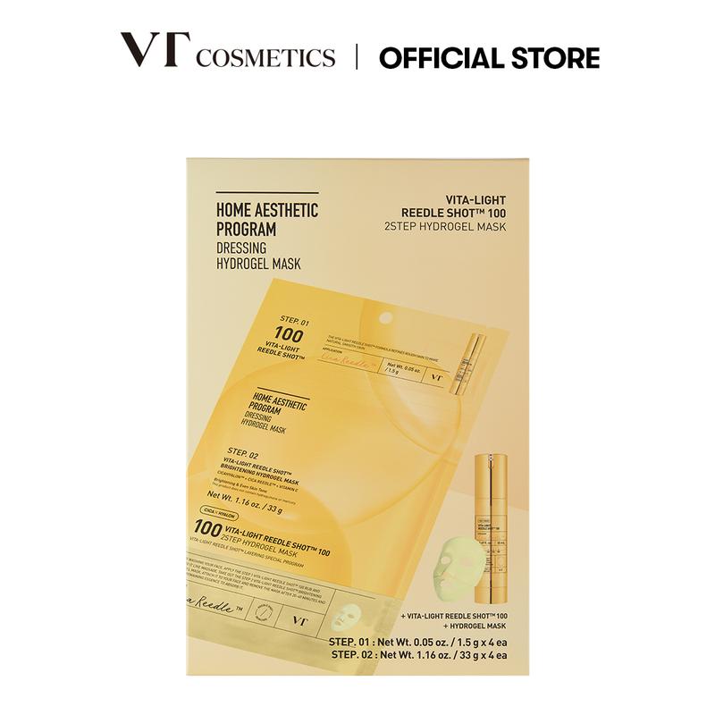 [Official VT Cosmetics] Reedle Shot 100 2-Step Hydrogel Mask 4EA Duo Reti-A + Hydrop | Pore Tightening + Hydrating Overnight Melting Mask