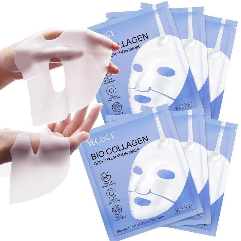 Bio Collagen Deep Hydration Mask, 6 12 18 24pcs Deep Moisturizing Facial Mask, Beauty & Personal Skincare Product, Collagen Face Skin Care Mask, Christmas, Christmas Gift