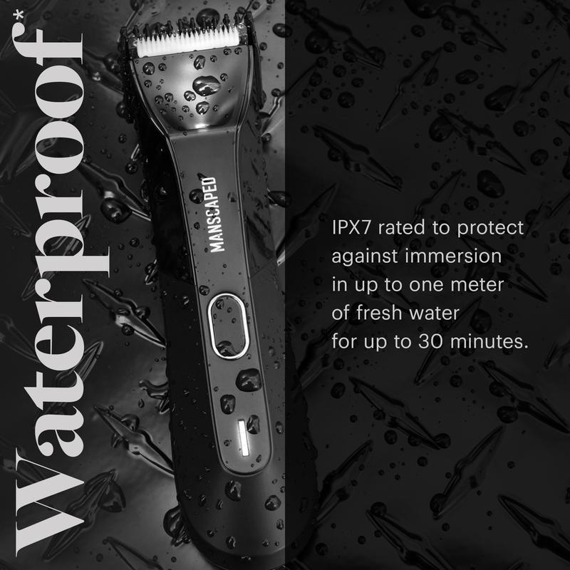 MANSCAPED® The Lawn Mower® 4.0, Electric Groin Hair Trimmer, Replaceable SkinSafe® Ceramic Blade Heads, Waterproof Wet Dry Clippers, Rechargeable, Wireless Charging, Male Hygiene Grooming Razor Adjustable Comfort