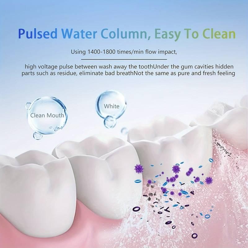 Electric Water Flossers for Teeth,Waterpik,Water Flosser,3 Intensities,360-Degree Rotating Nozzle,Oral Irrigator,Deep Cleaning of Teeth and Gums,Waterproof,Travel Daily Use