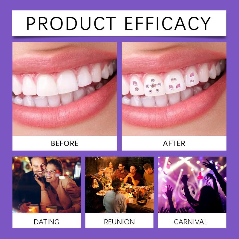 Dental Diamond Trim, Shine Beauty Stickers To Enhance Smile Brightness Lasting Easy Fit For All Tooth Types