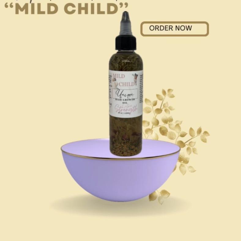 Unique Hair Growth Oil “Mild Child” Extra Strength with Grape Seed, Safflower, Avocado, Jojoba, and Argan Oils for Kids