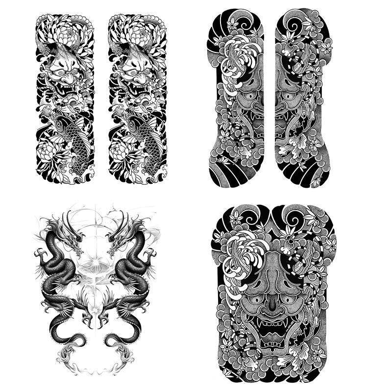 Creative Realistic Dragon Pattern Arm Tattoo Stickers, 5pcs Waterproof Temporary Tattoos, Body Art Decorations For Men & Women