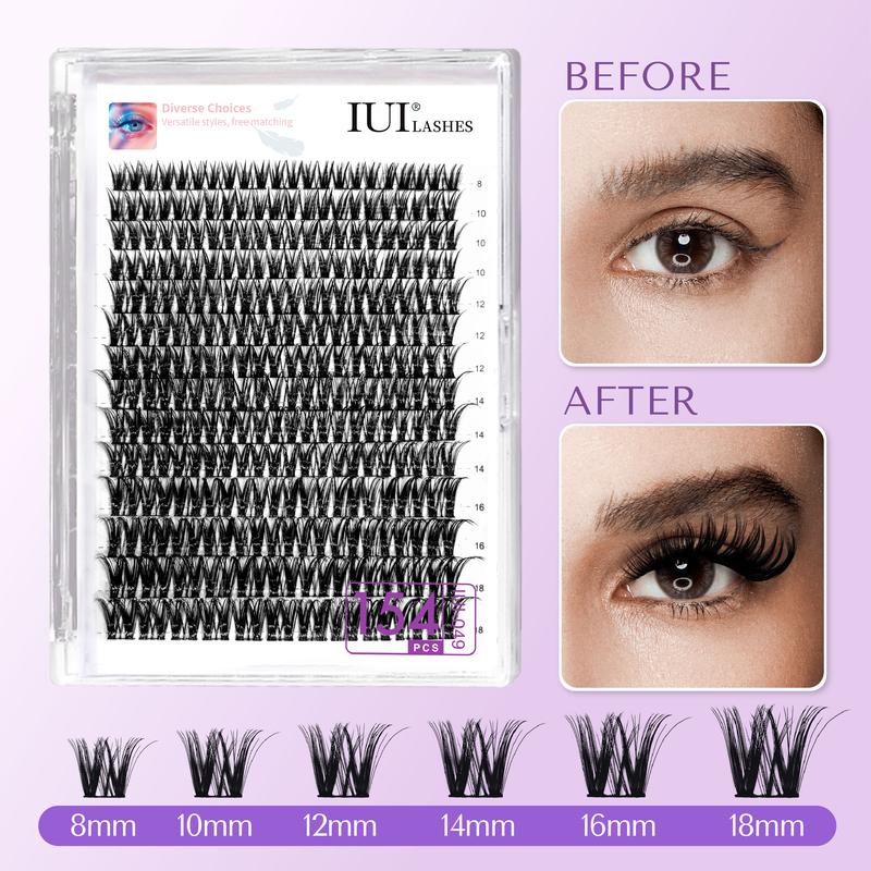 IUI DIY Lash Extension Kit Clusters Individual Lashes Kit Beginner Friendly Lash Bond and Seal, Lash Tweezer for DIY Eyelash Extension at Home For Girl Makeup