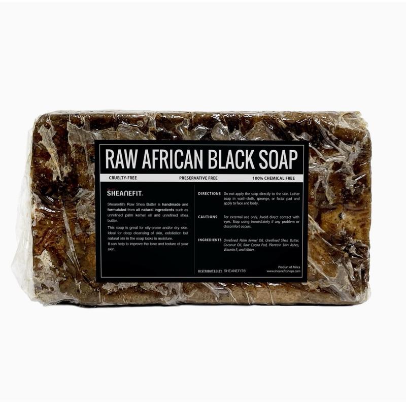 Raw African Black Soap Bar - For All Skin Types - Face, Body, (1 Pound) Cleansing Body Care Body Care Cleansing