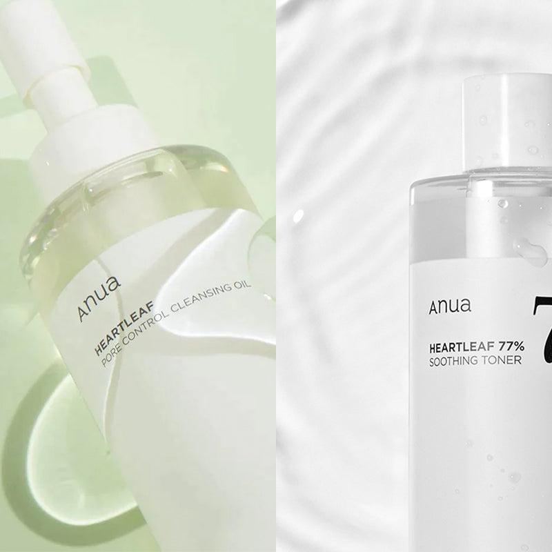 Anua Heartleaf 77 Pore Control Cleansing Oil & Soothing Toner Duo