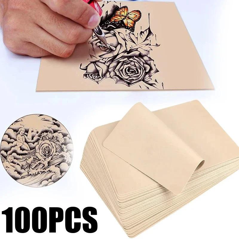 1-100PCS Tattoo Blank Practice Skin Eyebrow Paint Double Side Synthetic Leather Pink Tattoo Beginner Fake Skin Exercise Tool