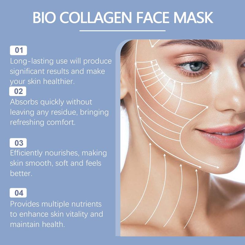 Collagen Face Mask, 4 Counts set Moisturizing Facial Masks for Improving Skin Elasticity, Quick Absorbing Face Care Product for Women