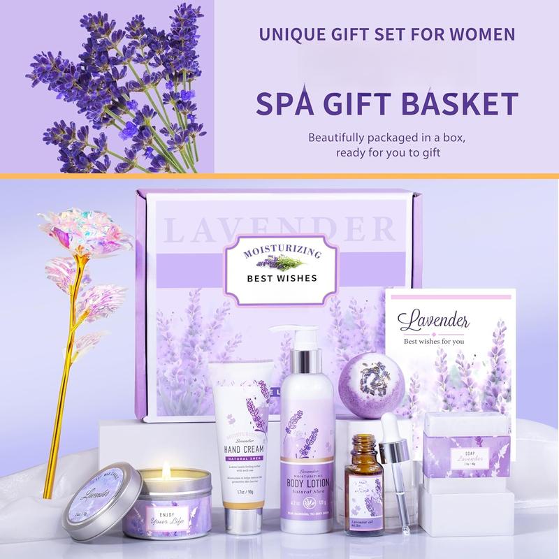 Gifts for Women,Bath and  Gifts Set, Gifts for Women Lavender Gift Baskets,Birthday Gifts for Women Self Care Relaxing Bath Sets for Women Gift,Gifts for Mom,Her,Sister,Wife